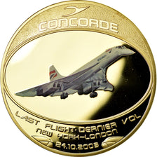 France, Medal, Adieu au Concorde, Dernier Vol New-York/Londres, 2003, MS(65-70)