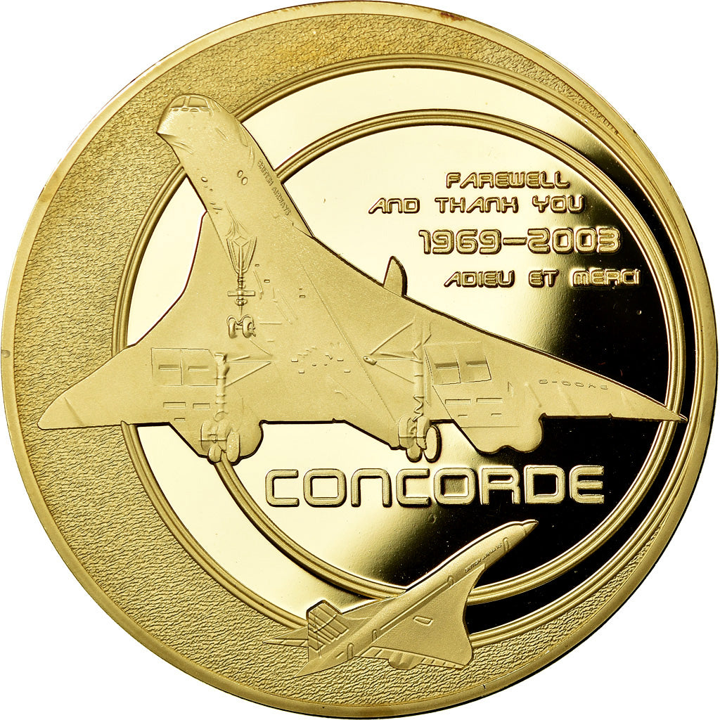 France, Medal, Adieu au Concorde, Dernier Vol New-York/Londres, 2003, MS(65-70)