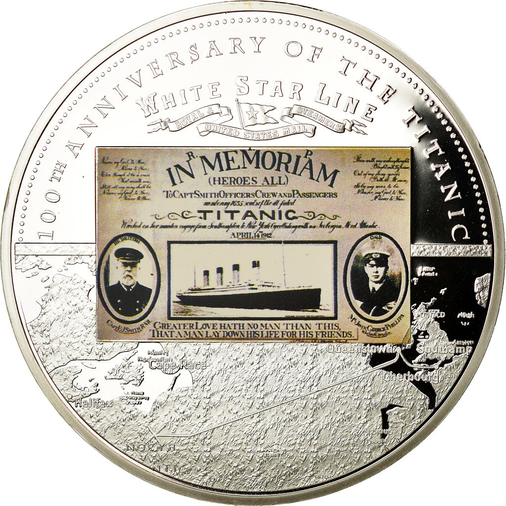 France, Medal, 100ème Anniversaire du Titanic, MS(65-70), Copper Plated Silver