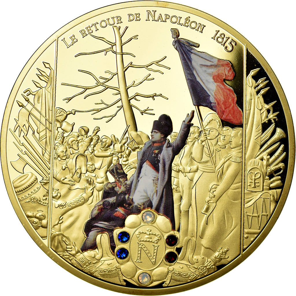 France, Medal, Le Retour de Napoléon, 1815, MS(65-70), Copper Plated Silver
