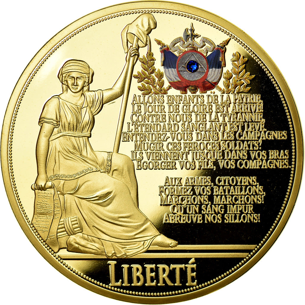 Francja, Medal, Marianne, Liberté Egalité Fraternité, 2015, MS(65-70), Stop