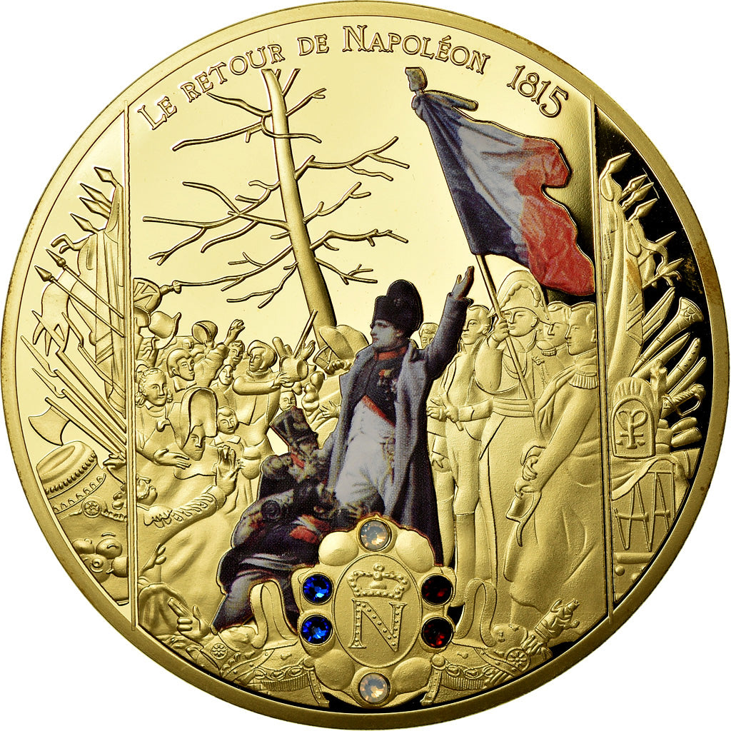 France, Medal, Le Retour de Napoléon, 1815, MS(65-70), Copper Plated Silver
