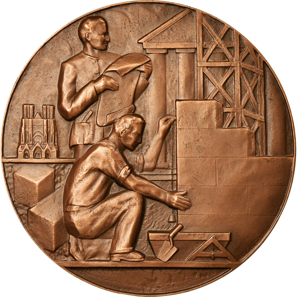 Francja, Medal, Bâtiments et Travaux Publics, Champagne Ardenne, 1968, Berton