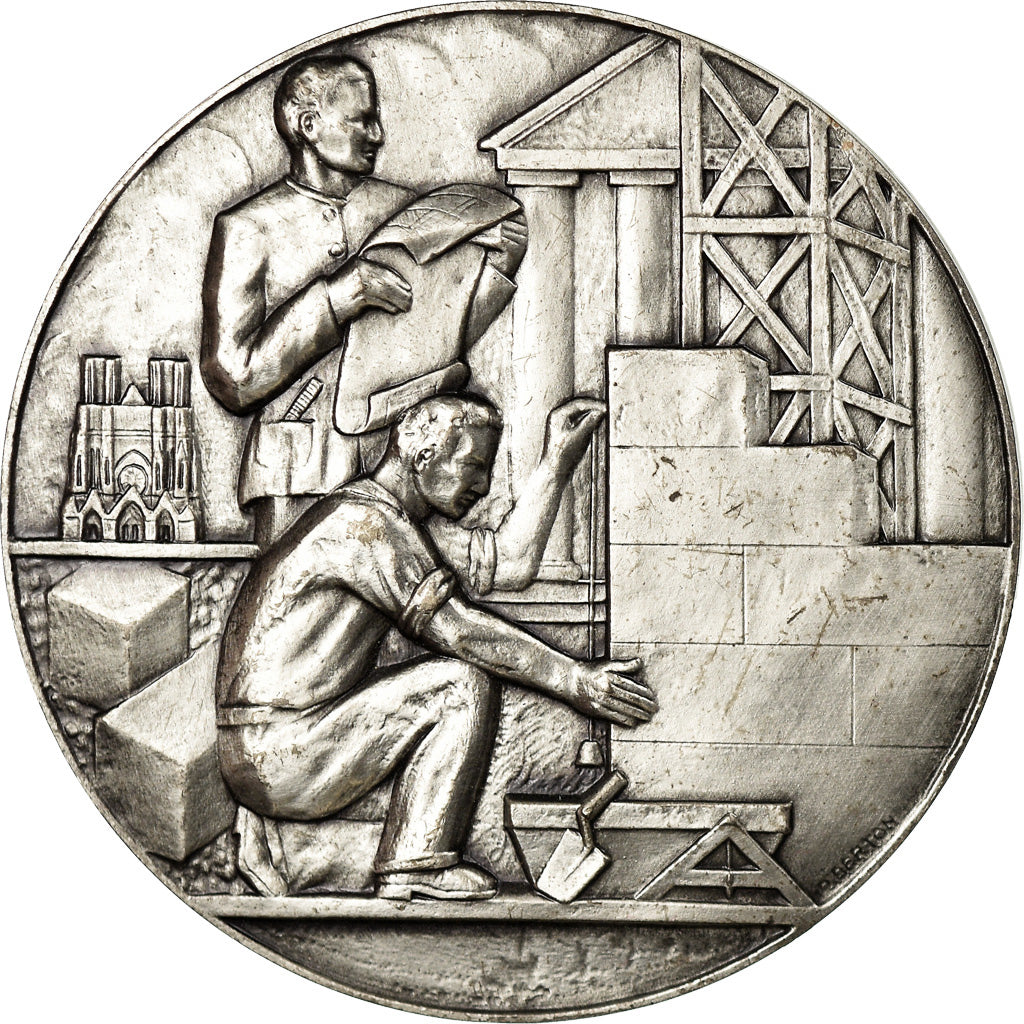 Francja, Medal, Bâtiments et Travaux Publics, Champagne Ardenne, 1971, Berton