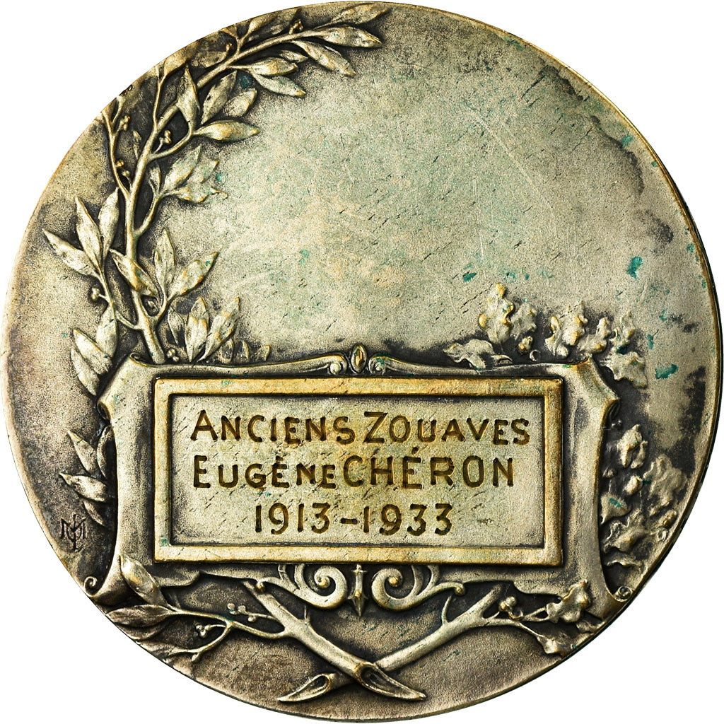 Algeria, Medal, Anciens Zouaves à Eugène Chéron, 1933, Baudichon, EF(40-45)