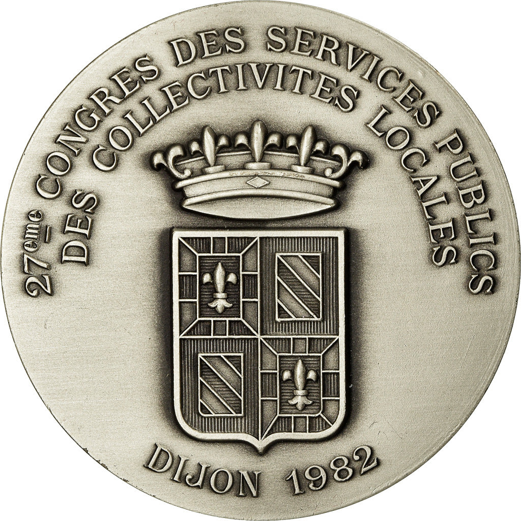 Francia, medaglia, 27ème Congrès des Services Publics, Dijon, 1982, FDC