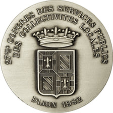 Francia, medaglia, 27ème Congrès des Services Publics, Dijon, 1982, FDC