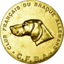 France, Medal, Chiens, Club Français du Braque Allemand, MS(60-62), Gilt Bronze
