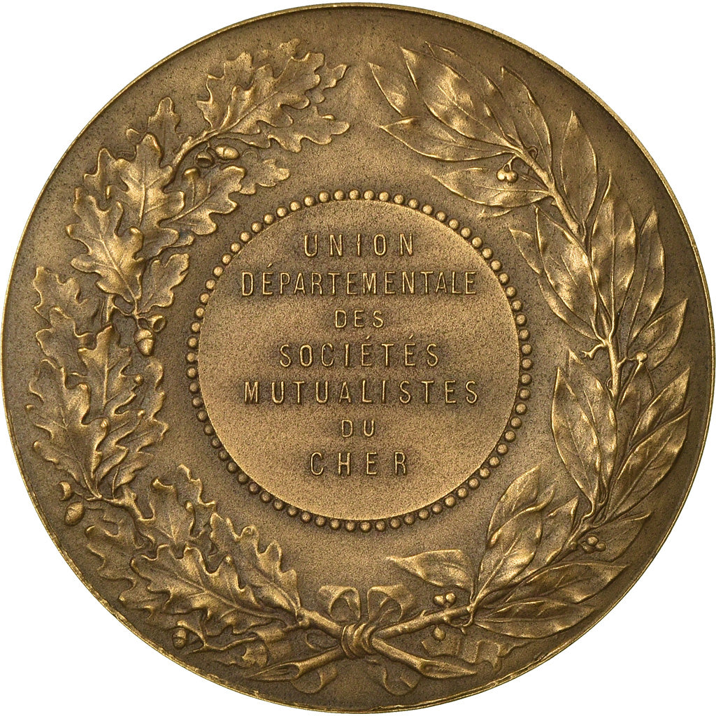 France, Medal, Sociétés Mutualistes du Cher, Lefebvre, MS(63), Bronze