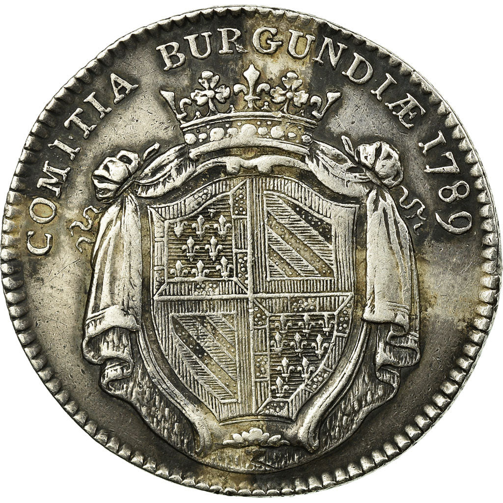 France, Token, Louis XVI, Etats de Bourgogne, 1789, AU(50-53), Silver