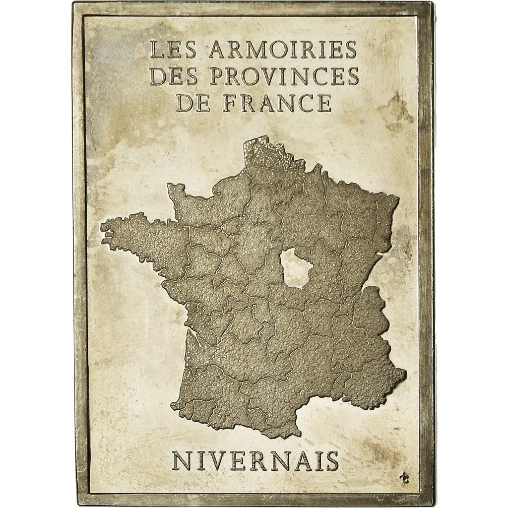 France, Médaille, Les Armoiries des Provinces de France, Nivernais, 1976, SUP
