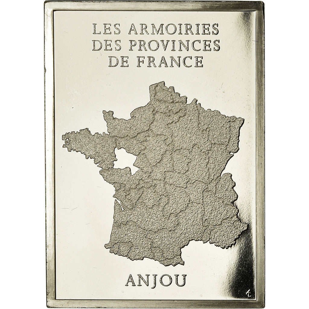 France, Médaille, Les Armoiries des Provinces de France, Anjou, 1976, SUP