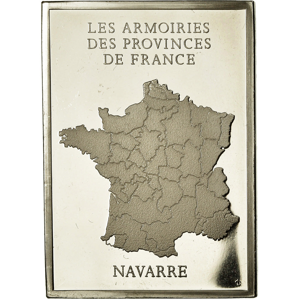 France, Médaille, Les Armoiries des Provinces de France, Navarre, 1976, SUP