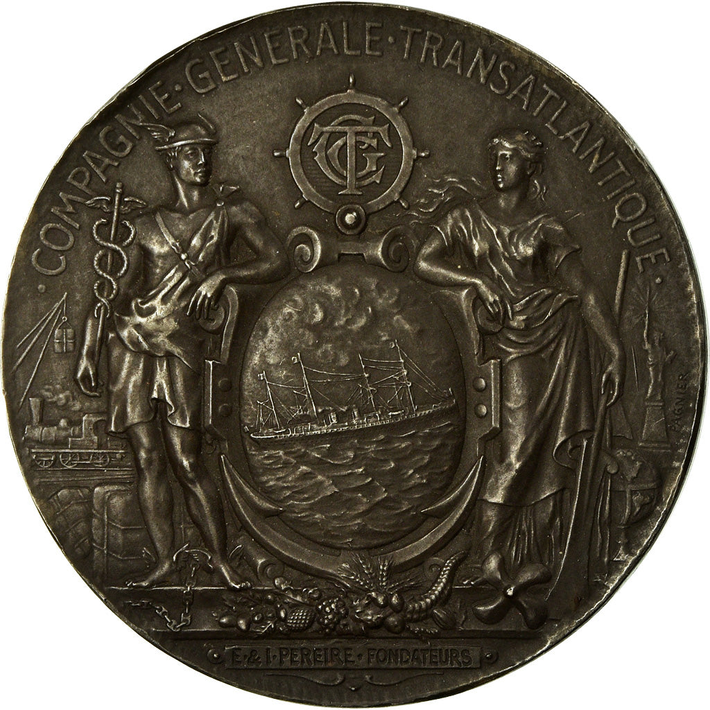 France, Medal, Compagnie Générale Transatlantique, Services Postaux, Shipping