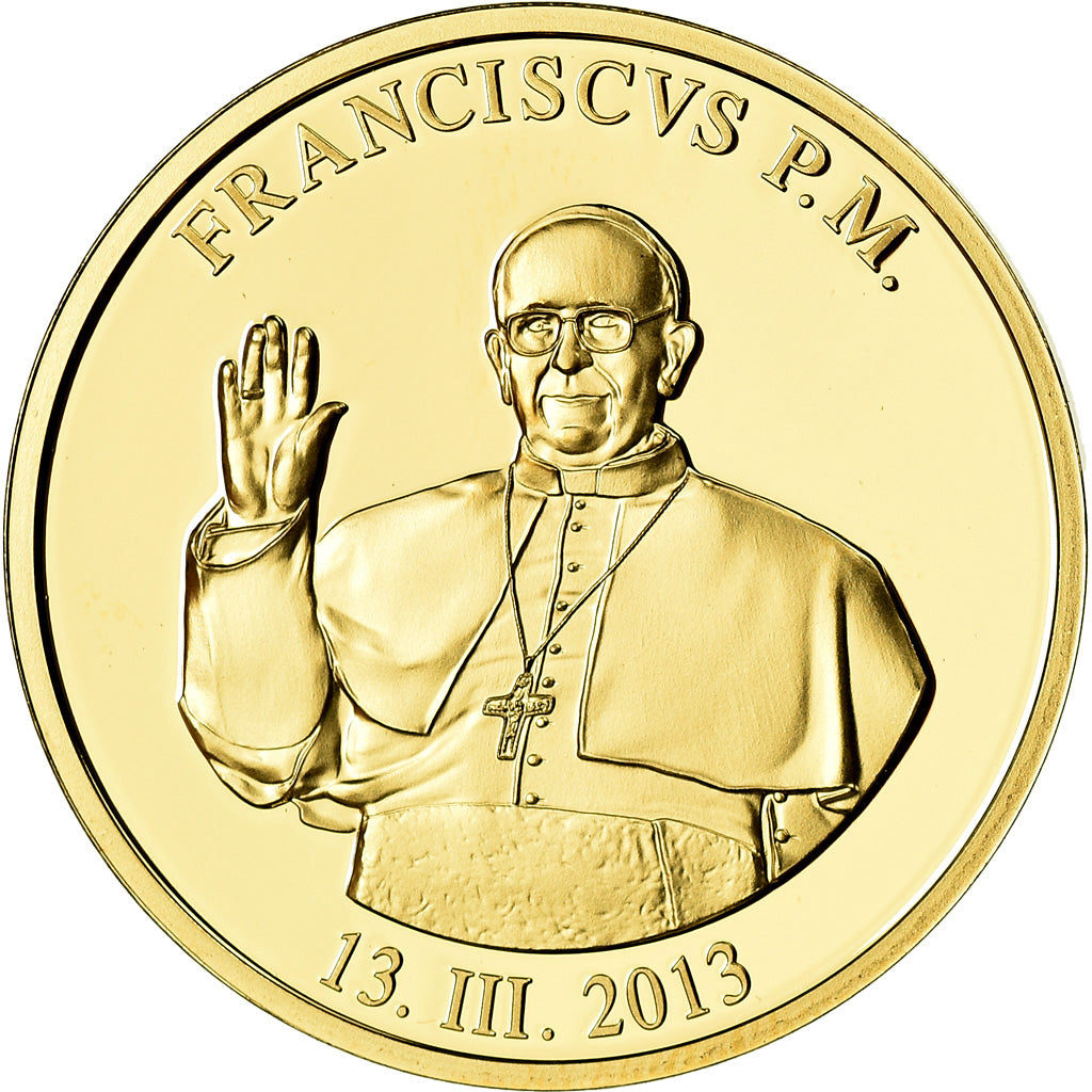 Vatican, Medal, Le Pape François, 2013, MS(65-70), Copper Gilt