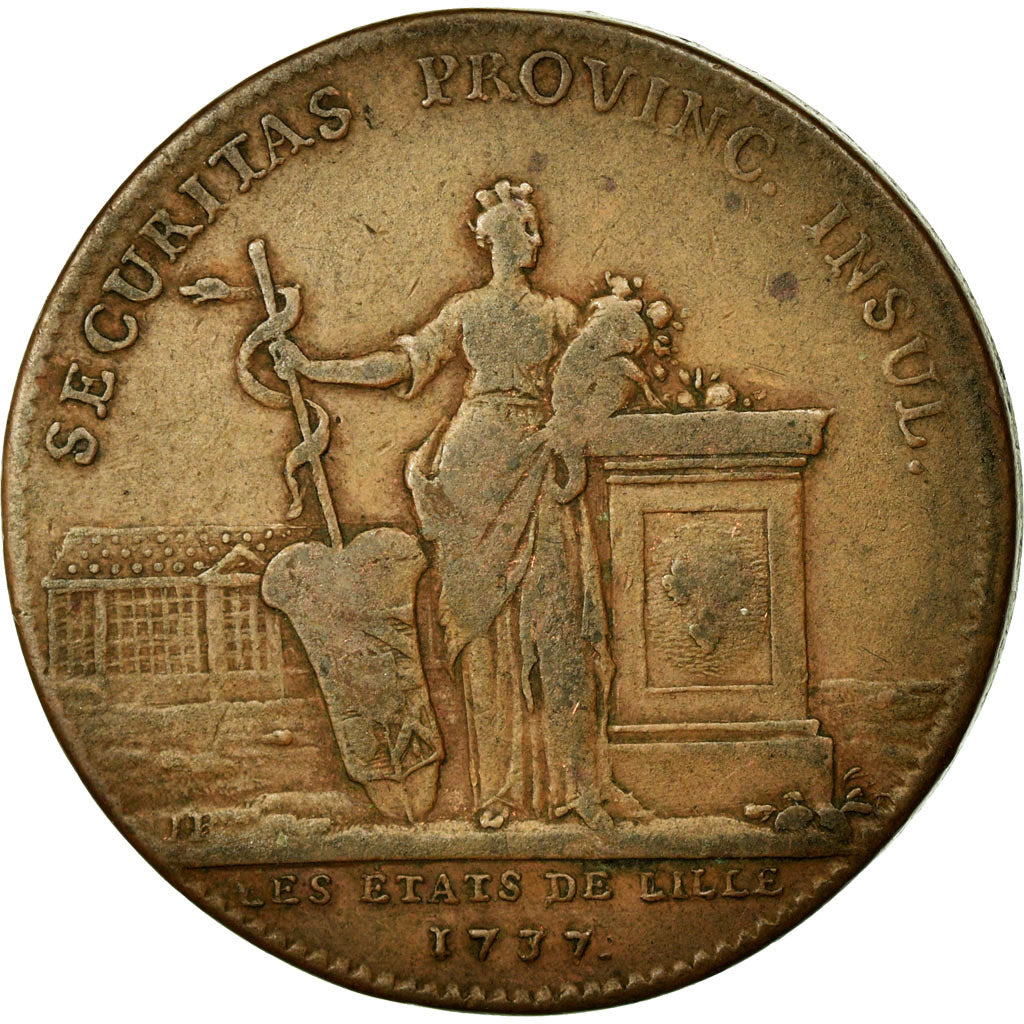 France, Token, Royal, 1737, AU(50-53), Copper, Feuardent:7338