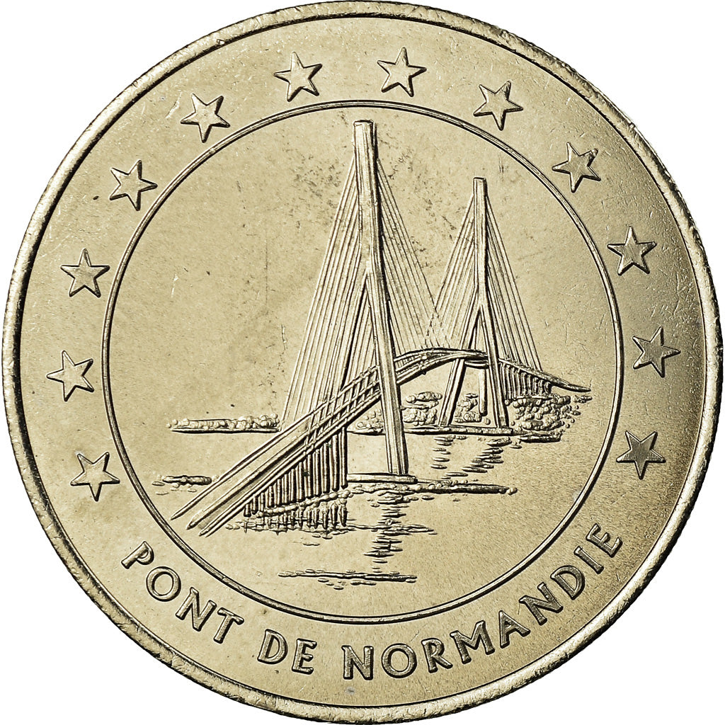 Francja, Medal, 3 Euro Ville du Havre, Pont de Normandie, 1996, MS(65-70)