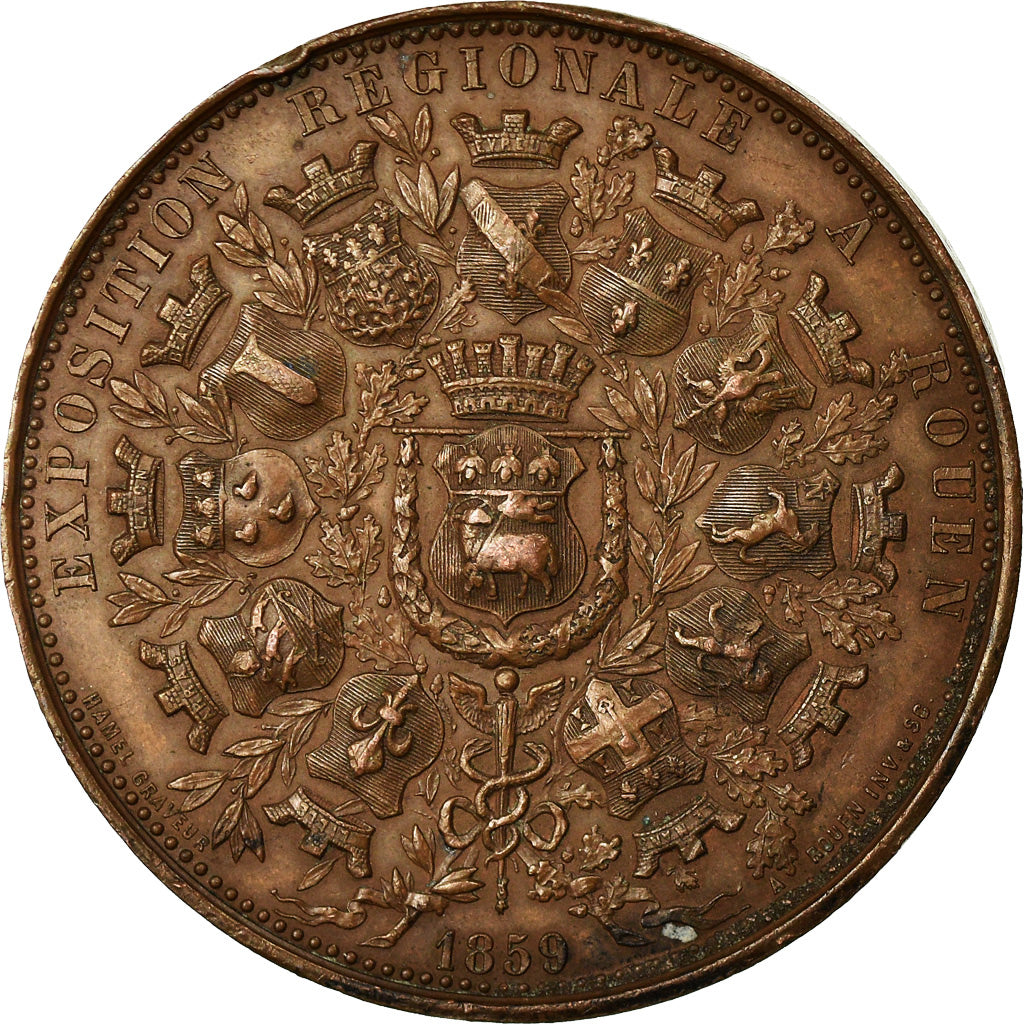 Francia, medaglia, Napoléon III, Exposition Régionale à Rouen, 1859