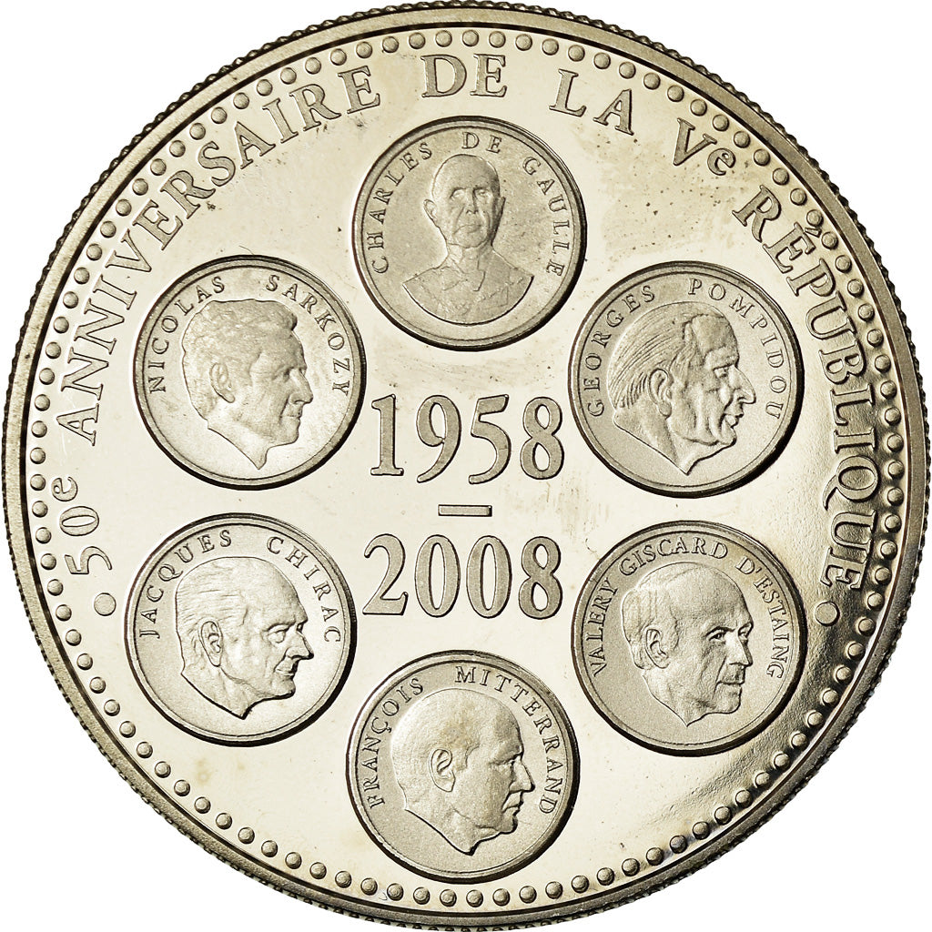 France, Médaille, 50ème Anniversaire de la Vème République, Politics