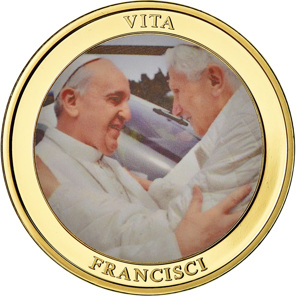 Vatican, Médaille, La Vie du Pape François, FDC, Copper Gilt
