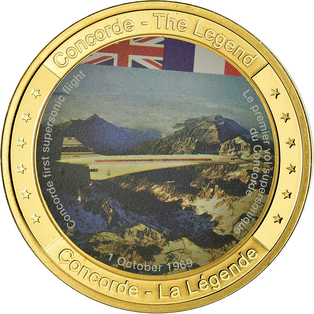 Frankreich, Medaille, Concorde, La Légende, Aviation, STGL, Copper Gilt