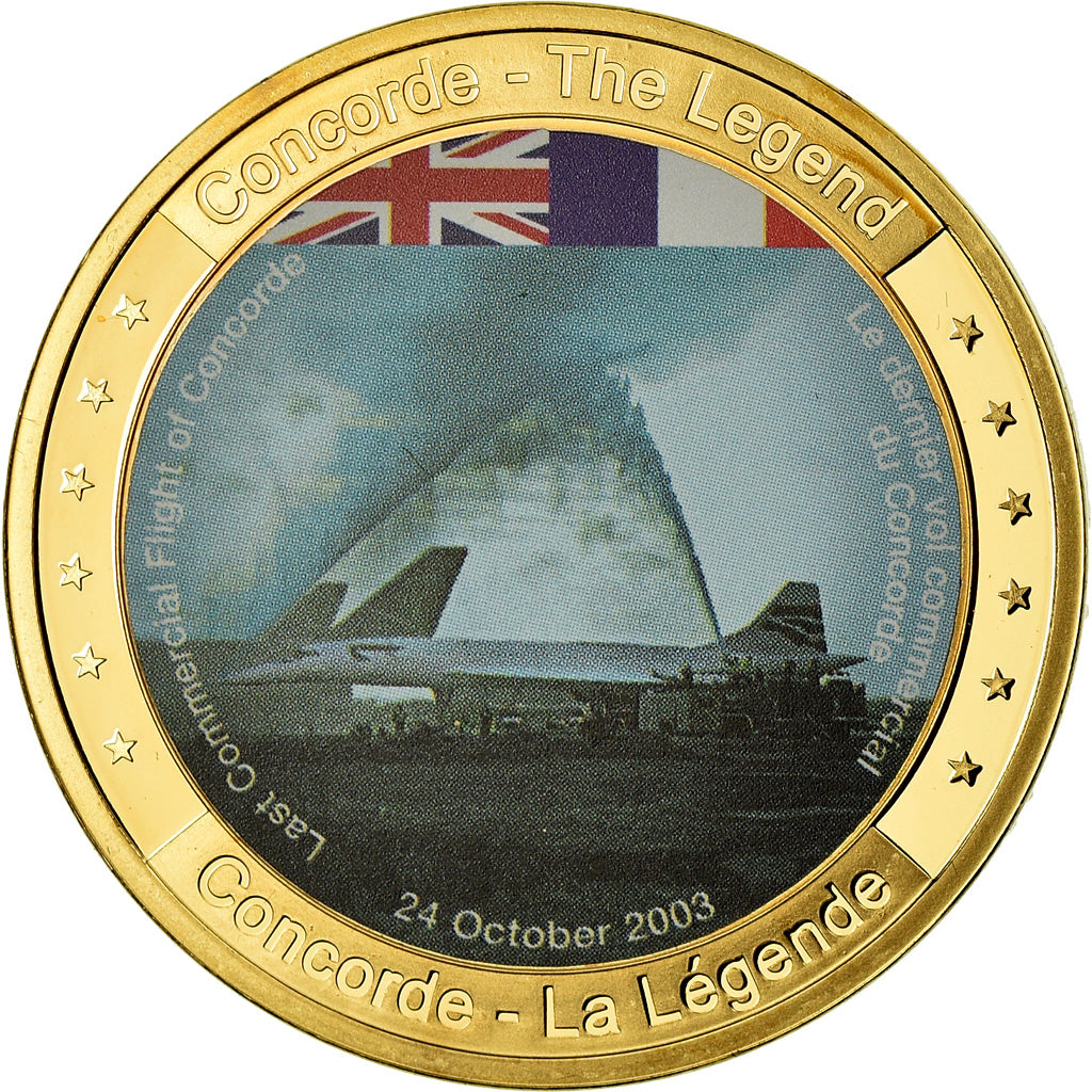 France, Médaille, Concorde, La Légende, Aviation, FDC, Copper Gilt