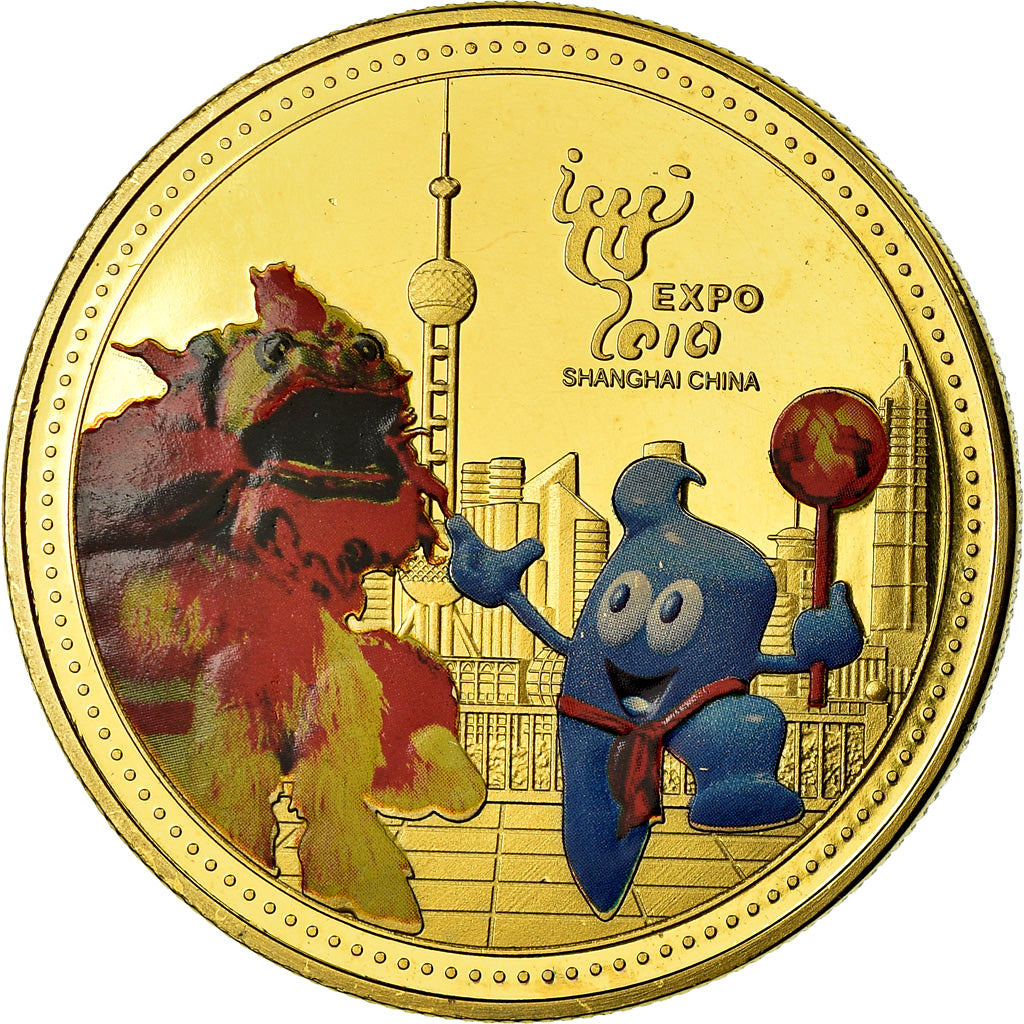 China, Medal, Expo Shangai, 2010, MS(65-70), Copper Gilt