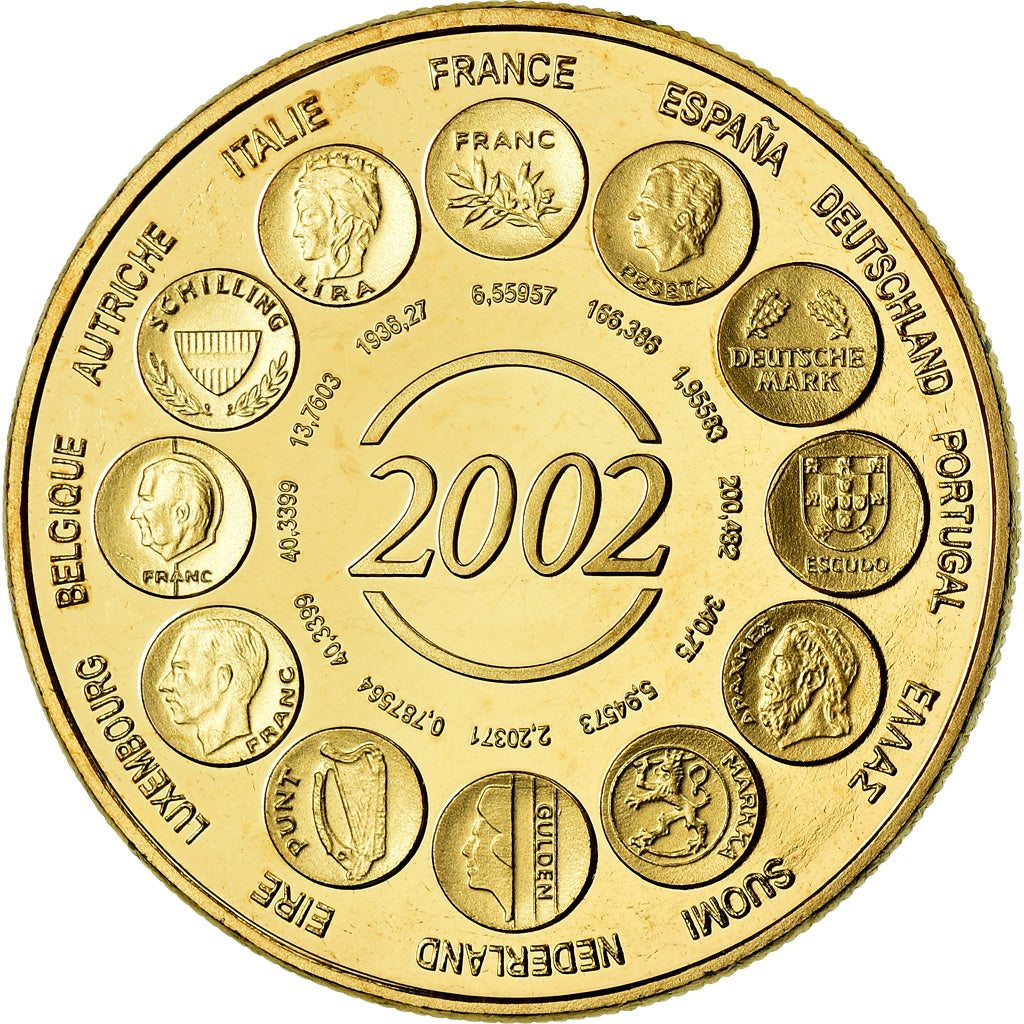 France, Médaille, Naissance de l'Euro Fiduciaire, Politics, Society, War, 2002