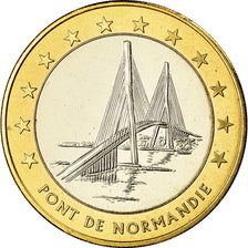 Francia, medalla, 10 Euro, Ville du Havre, Pont de Normandie, 1996, FDC
