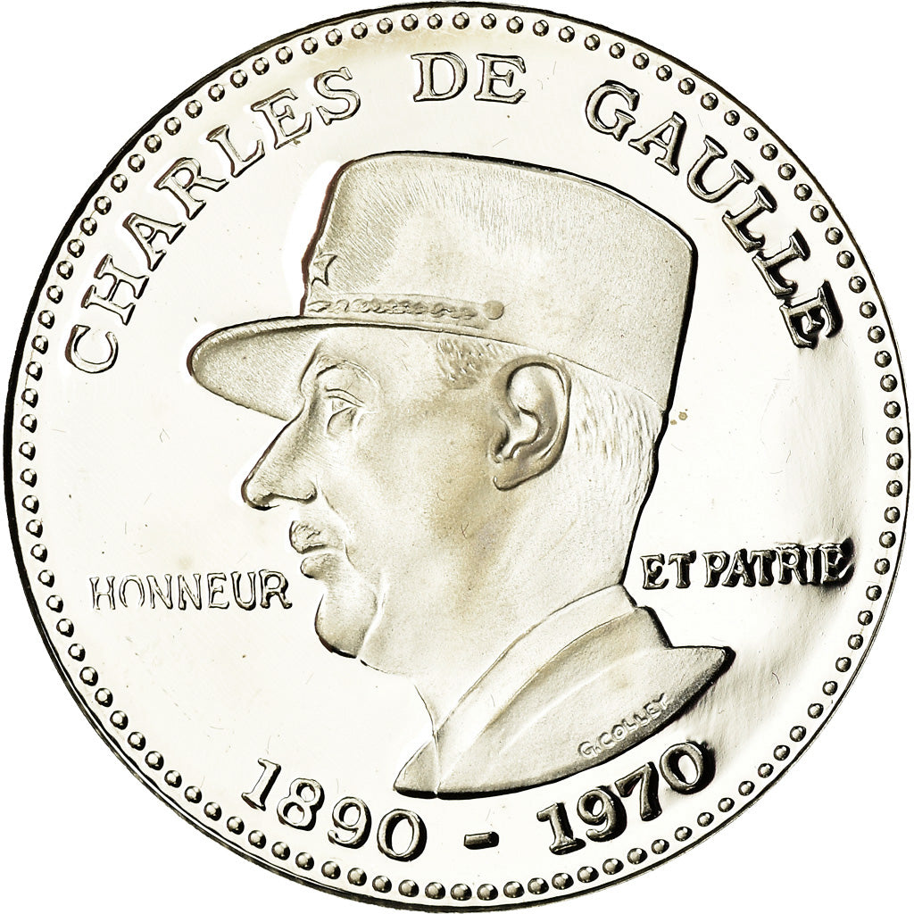 Francia, medalla, Cinquantenaire de La Libération, De Gaulle, 1994, SC+, Plata