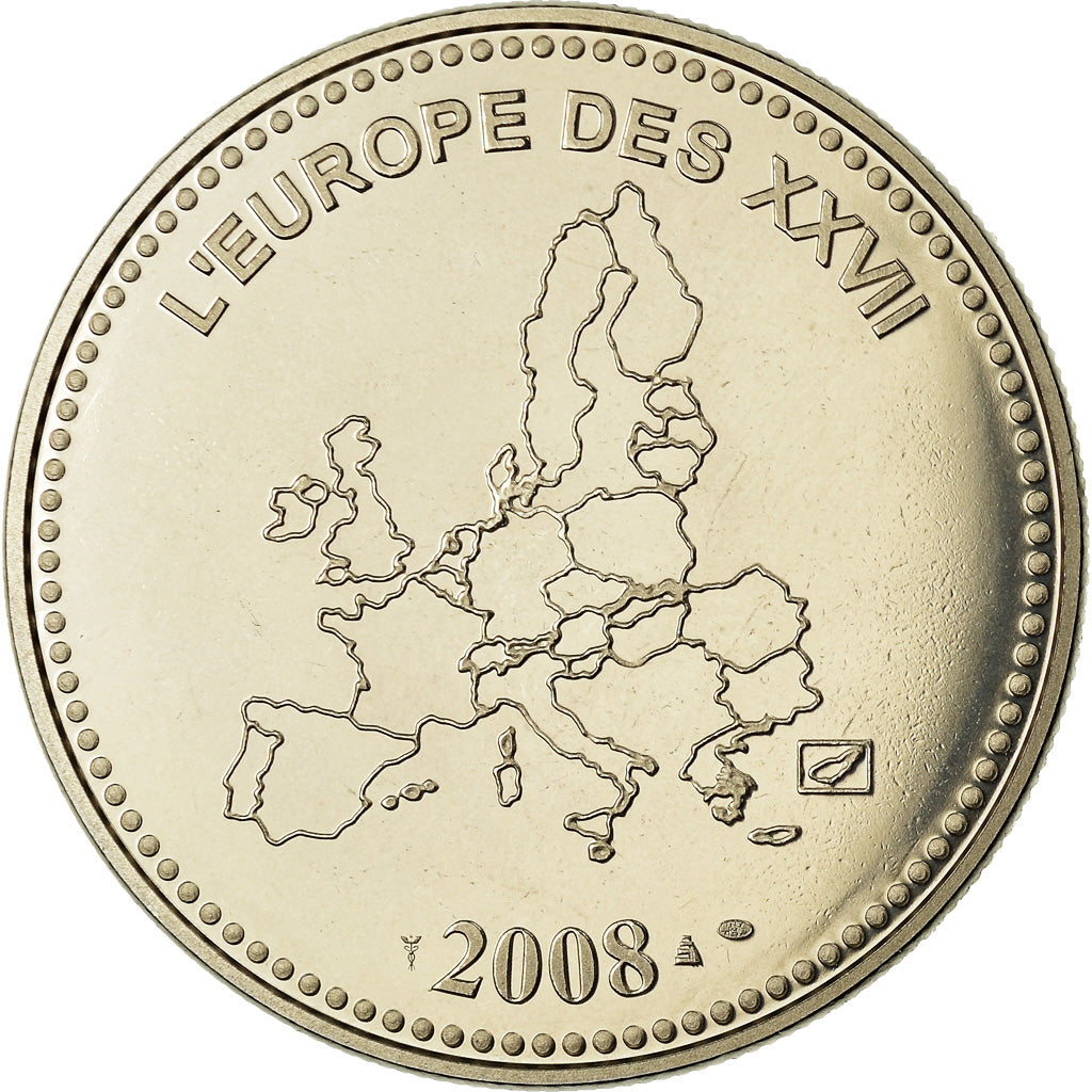 Francia, medaglia, L'Europe des XXVII, Veme République, 2008, FDC, Rame-nichel