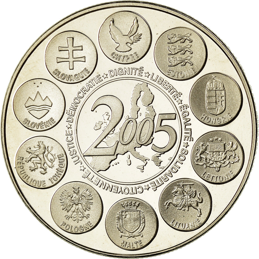 Frankrijk, Medaille, la Constitution Européenne, Politics, Society, War, 2005