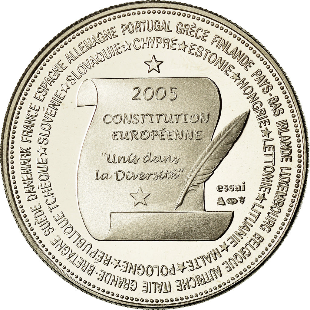 Frankrijk, Medaille, la Constitution Européenne, Politics, Society, War, 2005