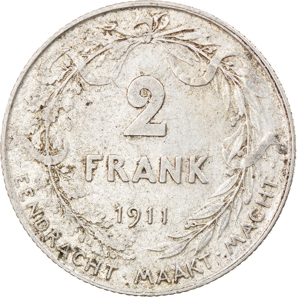 Coin, Belgium, 2 Francs, 2 Frank, 1911, VF(30-35), Silver, KM:75