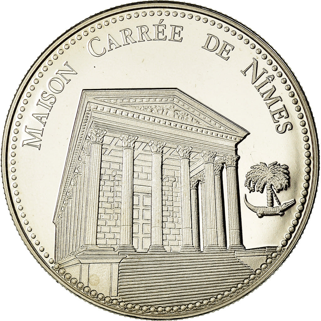 Francia, medaglia, Nimes - La Maison Carrée, FDC, Rame-nichel