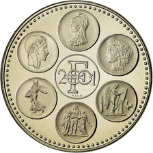 Francja, Medal, Coq, Fin du Cours Légal du Franc, 2001, MS(65-70)