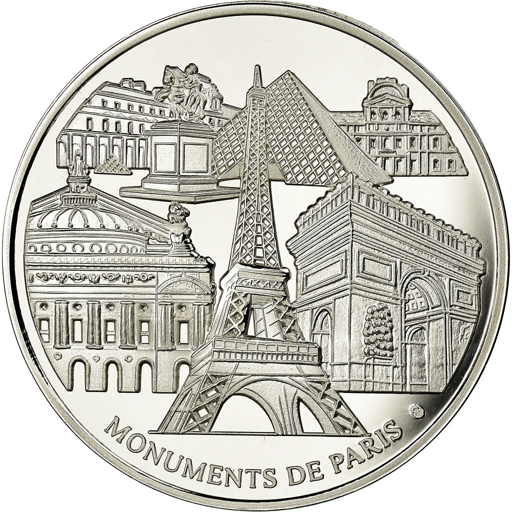 Frankrijk, Medaille, Monuments de Paris, La Madeleine, FDC, Verzilverd koper