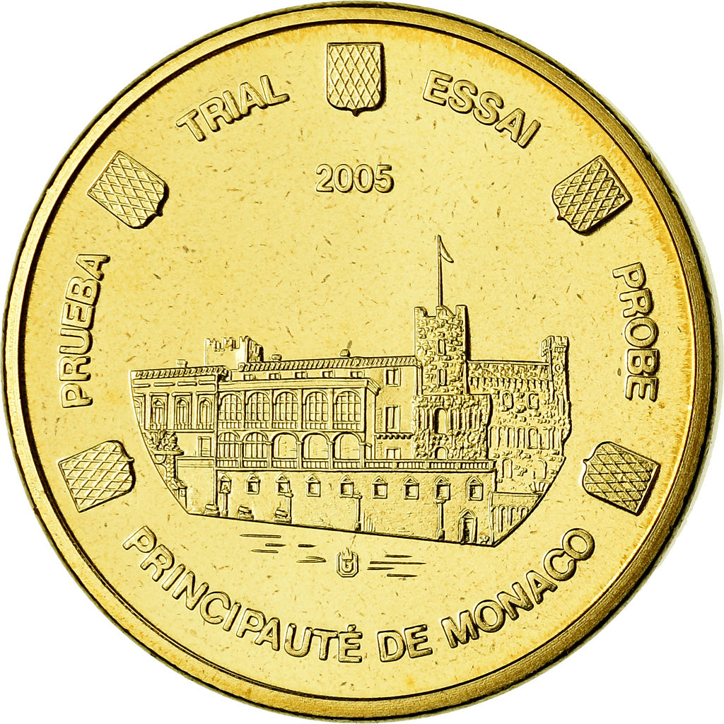 Monaco, Médaille, 20 C, Essai-Trial, 2005, FDC, Copper-Nickel Gilt