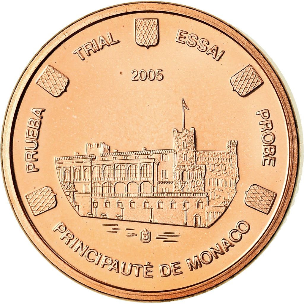 Mónaco, Medal, 1 C, Essai Trial, 2005, MS(65-70), Cobre