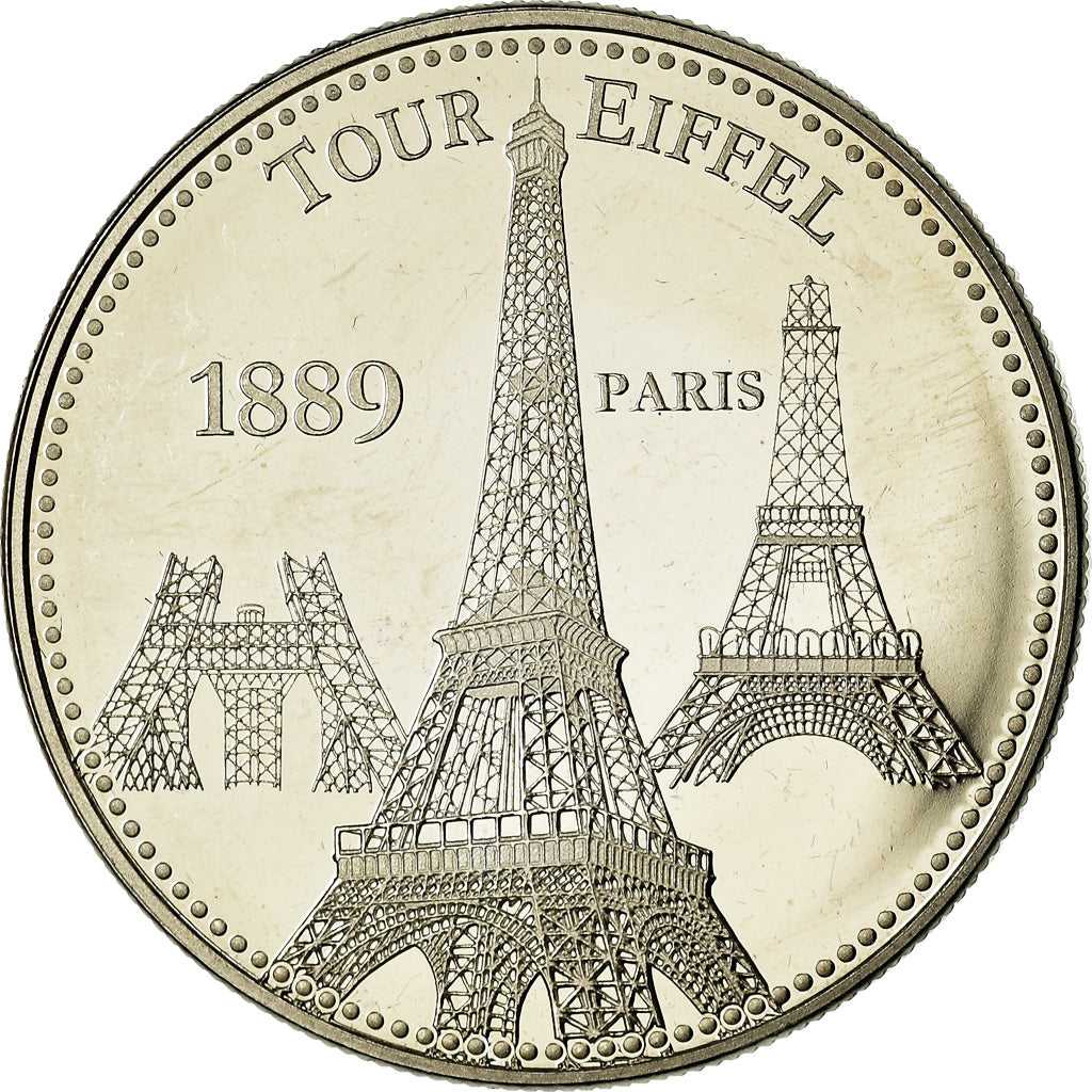 Francia, medalla, Paris - La Tour Eiffel, SC, Cobre - níquel