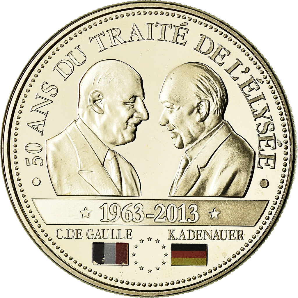France, Medal, 50 Ans du Traité de l'Elysée, De Gaulle-Adenauer, Politics