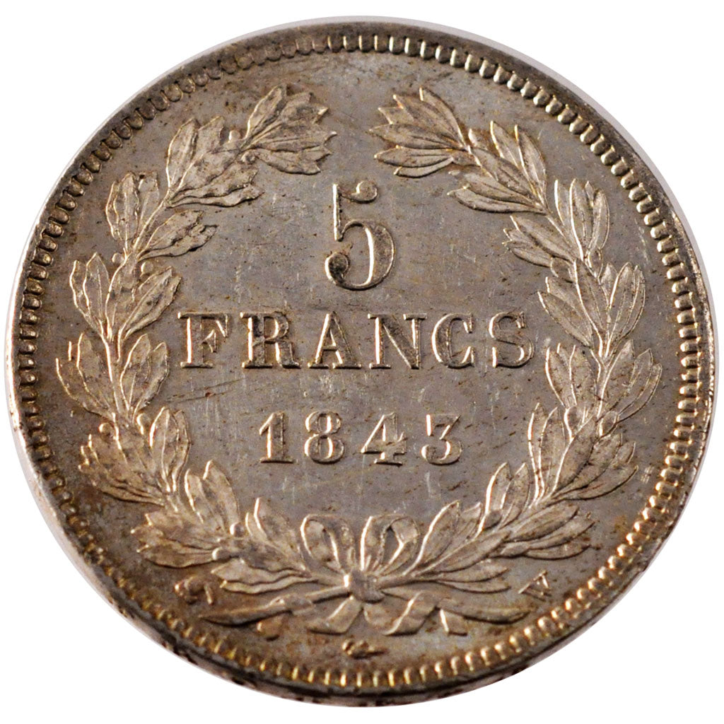 Louis Philippe Ier, 5 Francs Tête laurée, 1843 W, PCGS MS62