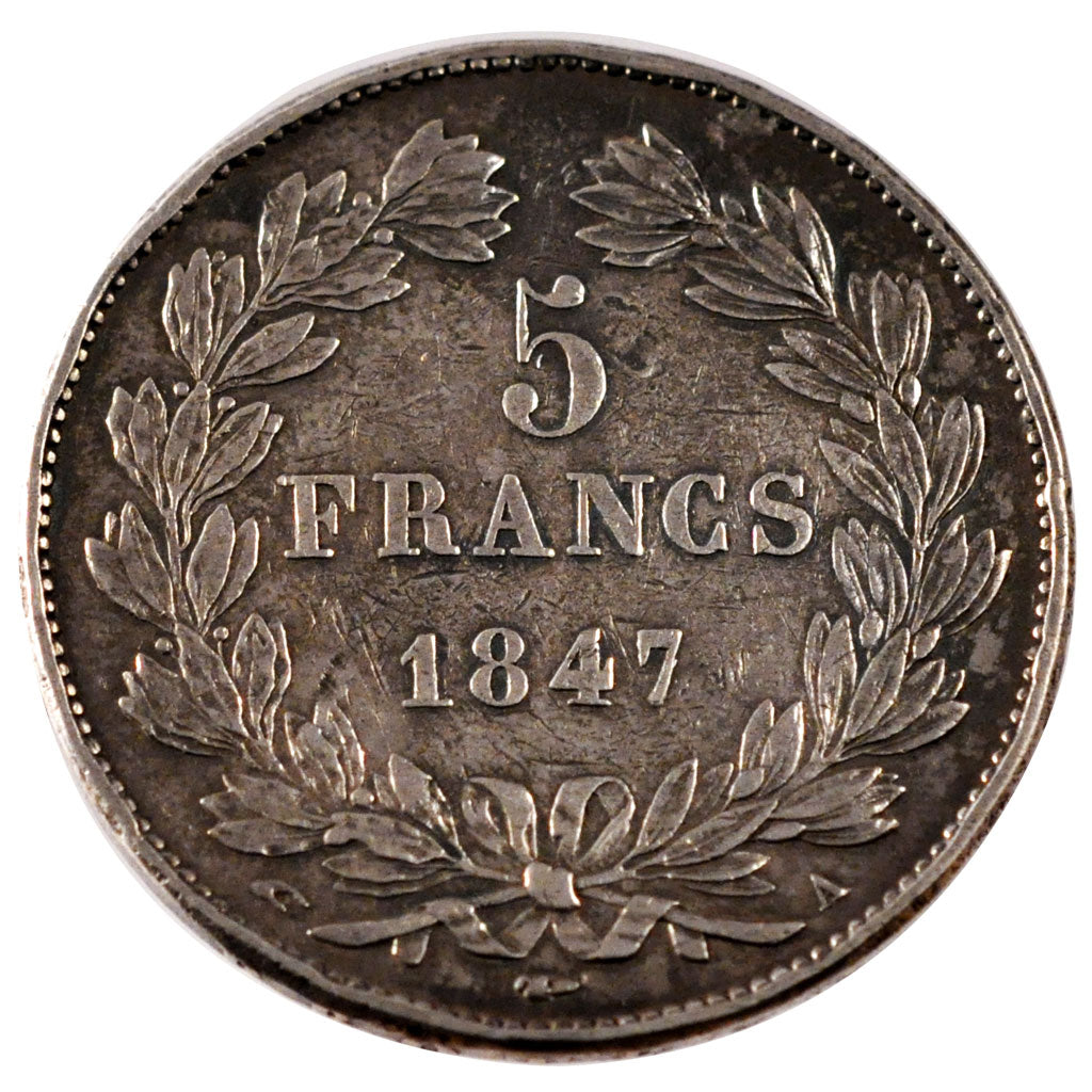 FRANCE, Louis-Philippe, 5 Francs, 1847, Paris, KM #749.1, VF(30-35), Silver,...