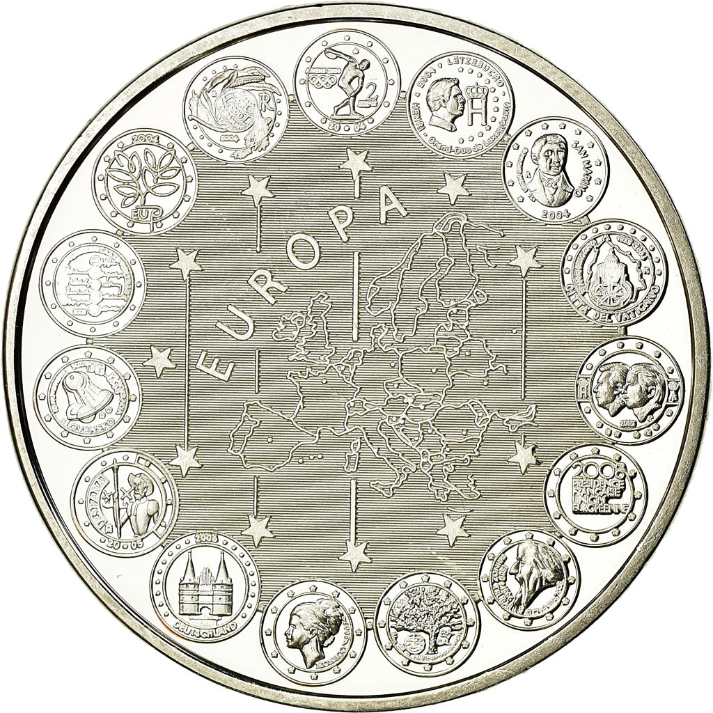 France, Medal, L'Europe, Monaco, 2007, MS(64), Copper Plated Silver