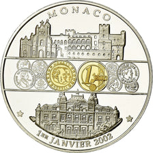 Monaco, Medal, Entrée dans l'Euro, MS(64), Copper Plated Silver