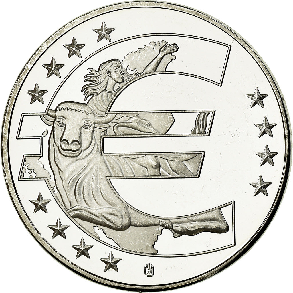 France, Medal, L'Europe, 2002, MS(64), Copper Plated Silver