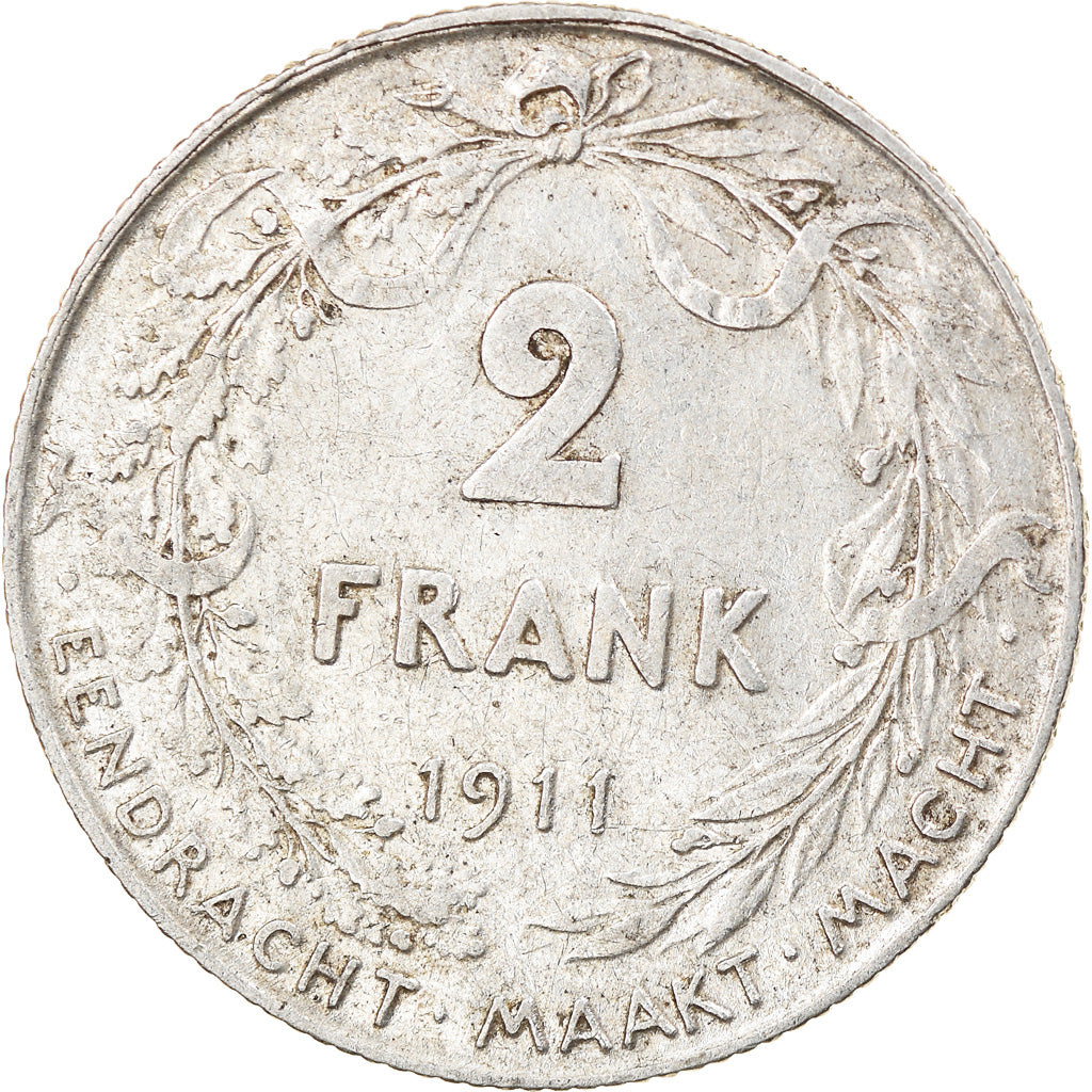Coin, Belgium, 2 Francs, 2 Frank, 1911, VF(30-35), Silver, KM:75