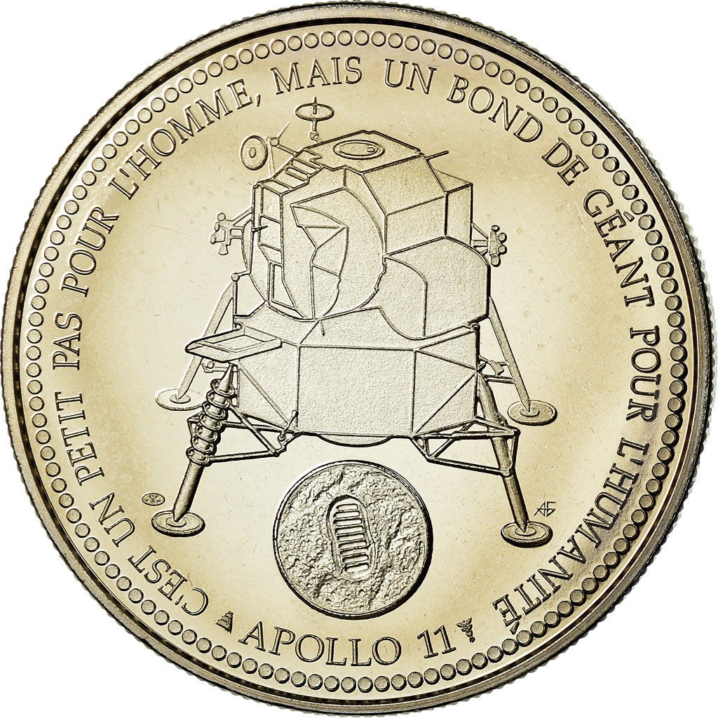 França, Medal, Apollo 11, Le Premier Homme sur la Lune, MS(65-70)