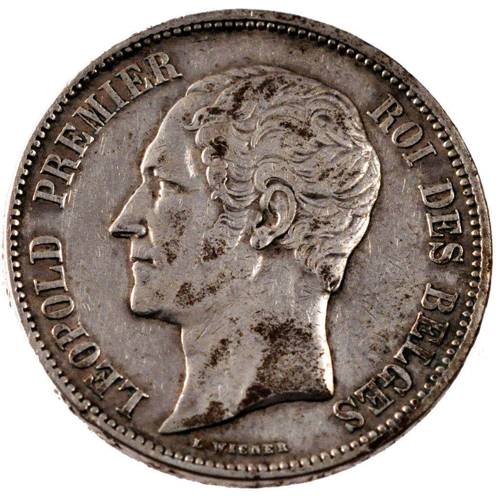 BELGIUM, 5 Francs, 5 Frank, 1849, KM #17, EF(40-45), Silver, 24.83