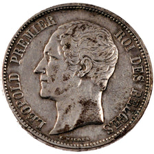 BELGIUM, 5 Francs, 5 Frank, 1849, KM #17, EF(40-45), Silver, 24.83